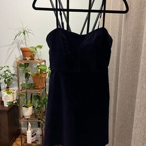 Urban Outfitters Midnight Blue Velvet Mini Dress Size Small